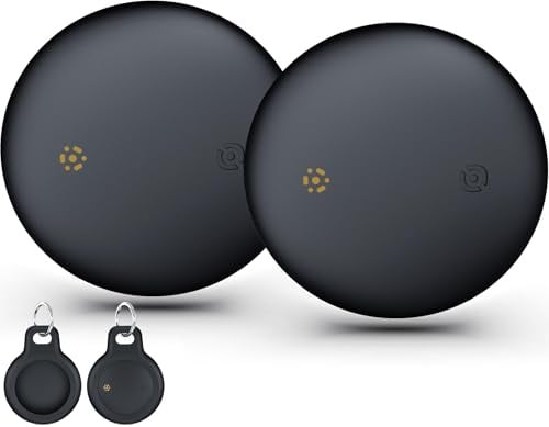DEEBYCOO Tracker Tag für Android (NUR Android), Schlüsselfinder Kompatibel mit Google Find Hub, Koffertracker Tags für Schlüssel/Gepäck/Koffer (Schwarz, 2er-Pack)