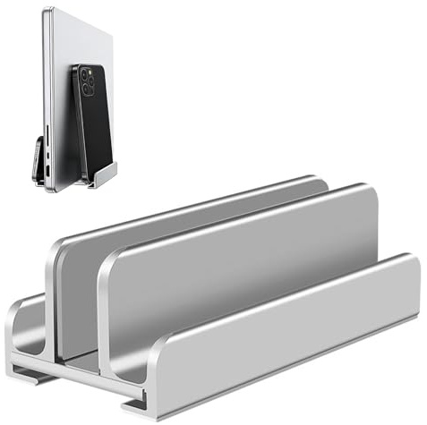 Janety Aluminium Vertical Laptop Stand, Adjustable Notebook Stand | Vertical Laptop Stand for Laptops, MacBook Air/Pro, Samsung