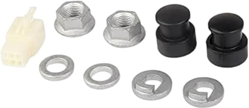 Zcccc 1 Set E-Bike Hub Motor Axle Set, M12 Front Lock Nut, Lock Washer, Nut Cover with 12mm Shaft for Electric Bicycle Wheels