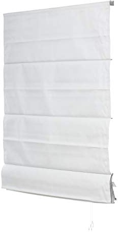 Ventanara® Raffrollo Raffgardine verdunkelnd Faltrollo raumverdunkelnd Blickdicht Thermorollo Sichtschutz (120 x 220 cm, Weiß)