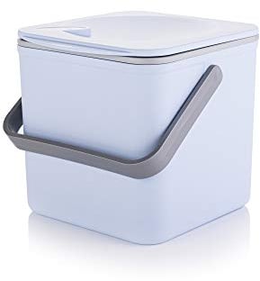Minky Homecare Kitchen Compost Bin – Countertop Food Waste Caddy with Easy Wipe Clean Interior – Made in The UK - 3.5L (0.9 gal.) (Pastel Blue)
