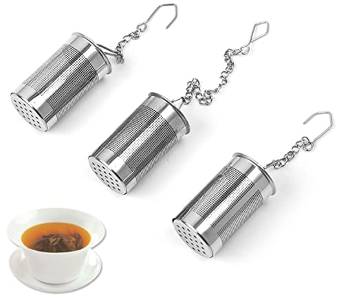 Amacoam Passoire à Thé Ultra-Fine en Acier Inoxydable Argent, 3 Pièces, Théière, Boule, Dispensateur d'Intervalle, Peut Être Utilisé Comme Théière, Tasse, Coupes