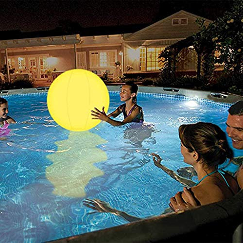 Luces flotantes para piscina, globo solar LED impermeable 16 colores RGB cambio con control remoto bola luminosa, lámpara de noche a color para piscina, boda, playa, jardín, césped