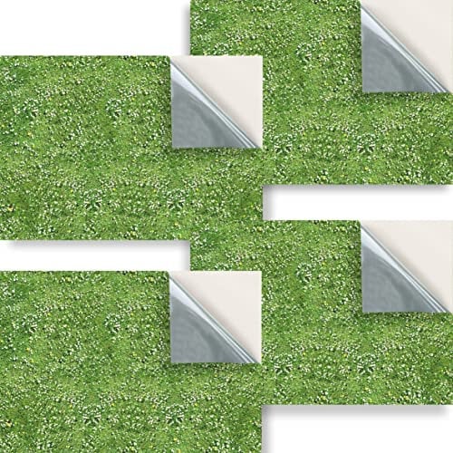 Stick & Go Repositionable Self Adhesive Dolls House Wallpaper 1:24 Scale (Set of 4 Sheets) - Grass - No. 71