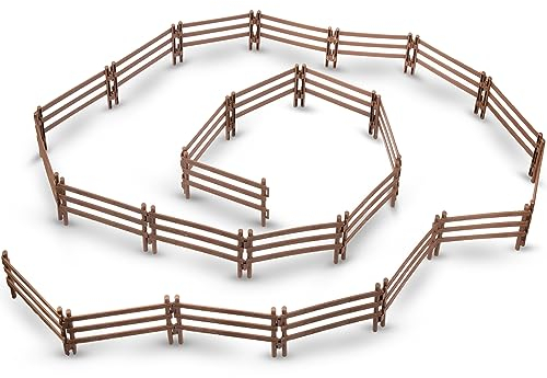 TOYMANY 24 Stück Pferdezaun Spielzeug, Pferd Corral Fechten Zubehör Spielzeug,Koppel Spielzeug, Bauernhof, Scheune, Paddock, Pferd, pädagogische Kuchendekoration für Kinder und Kleinkinder