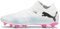 Puma Men Future 7 Match Fg/Ag Soccer Shoes, Puma White-Puma Black-Poison Pink, 10.5 UK