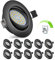 Bojim LED Einbaustrahler 230V Schwarz, LED Spots Dimmbar Neutralweiß 5.5W 68mm - 80mm Lochmass, Einbauleuchten Deckenspots Einbauspots Schwenkbar für Küche Bad Wohnzimmer, 10er Set