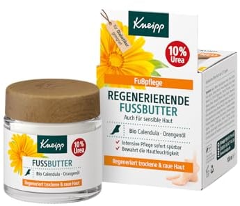 Kneipp Beurre de pied régénérant - Convient également pour les peaux sensibles - Calendula bio et huile d'orange - Soin intensif immédiatement perceptible - 100 ml