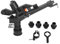Aspersor de Impacto G 1‑1/2, Aspersor de Riego Agrícola Ajustable, Aspersor de Agua con 4 Boquillas para áreas Grandes, Césped, Patio, Jardín Negro