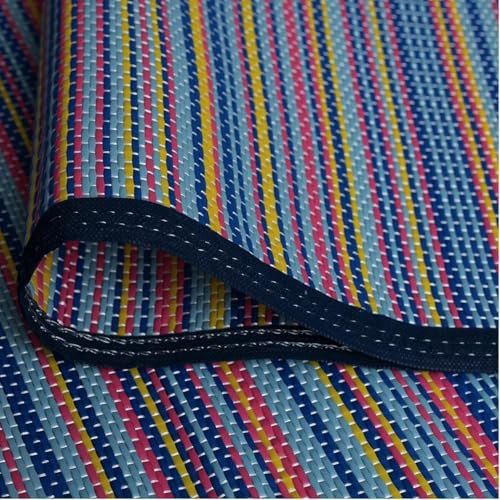 KZY LONDON Grand tapis d'extérieur pour jardin en plastique imperméable, réversible, idéal pour jardin, terrasse, pique-nique, terrasse, résistant aux taches et à l'eau, 120 x 180 cm, bleu rose