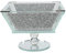 Crystal Crushed Diamond Filled Fruit Bowl, 26cm, Glass, Silver Metal Frame, Square Shape