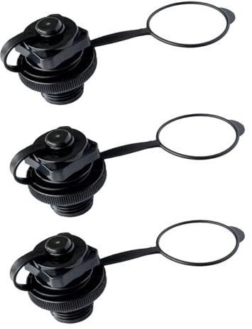IUSOT 3PCS Inflatable Boat Air Valve - Spiral Plugs Replacement, Durable Airbed Plug Replacement, Inflate & Deflate Screw Nozzle Caps, Anti-Leakage for Kayak Dinghy Airbeds Pool Boat and Water Sports