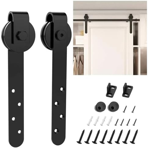 Schiebetür Komplettset, Antikes Schiebetür-Hardware-Kit aus Holz for Scheunentüren, Schrank-Set, Rollen for Innenschiebetür-Schienen-Set (ohne Schiene)
