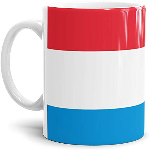 Tassendruck Flaggen-Tasse/Souvenir/Urlaub/Länder-Fahne/Kaffetasse/Mug/Cup - (Luxemburg, Normal)