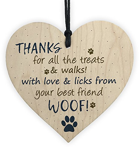 Red Ocean Handmade Wooden Heart Hanging Plaque Gifts For Dad Mum Dog Pet Funny Birthday Keepsake
