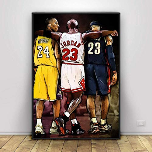 Kobe Bryant Michael Jordan Lebron James Basketball Kunst Leinwand Poster Zuhause Wand Dekor Painting
