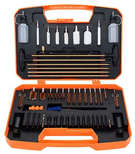 BOOSTEADY Gun Cleaning Kit Kit Universale per la Pulizia delle Armi per Pistole, Fucili, Kit Pulizia Pistola dei Fucili Adatto per tutti i Calibri con Valigetta