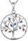 YL Collier Arbre de Vie pour femme 925 argent multicolore zircone cubique collier Pendentif arbre généalogique pour femme