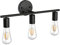Klighten Spiegelleuchte Bad Vintage Spiegellampe 3 Flamming, E27 Innen Industrial Wandleuchte, Schwarz Metall Badleuchte Badlampe Wand, Länge: 48cm/18.9zoll, Ohne Leuchtmittel