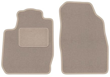 Velours-Fußmatten passend für Ford StreetKa 2003-2006, Beige, LUX | passend für Cabrio; Velours-Teppich (Polypropylen), ca. 6,5 mm; rutschfest, Universal-Befestigungen