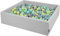 KiddyMoon Piscina De Bolas 120X30cm/200 Bolas El Cuadrado Grande para Ninos,Hecha En La UE, Gris Claro:Verde Claro/Turquesa Claro/Gris