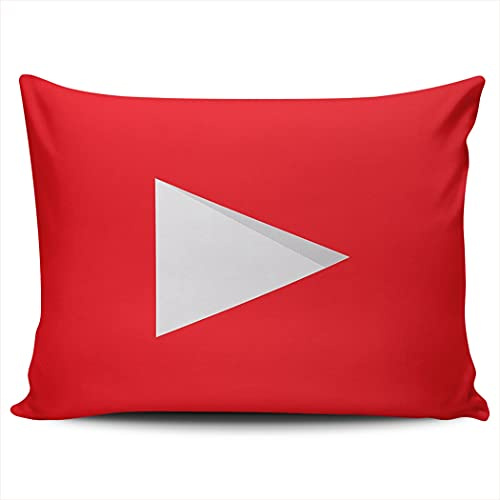 KEIBIKE Home Kissenbezüge Social Media Logo YouTube Kissenbezug Dekoration Kissenbezüge Indoor Outdoor Boudoir 30,5 x 45,7 cm doppelseitig bedruckt