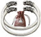 BBYOUTH Nordische Fenrir Wolfsköpfe Wikinger Torque Armband Edelstahl Twisted Cuff Armreif Schmuck für Männer Frauen mit Valknut Leder Geldbörse,Silver 1 Pair