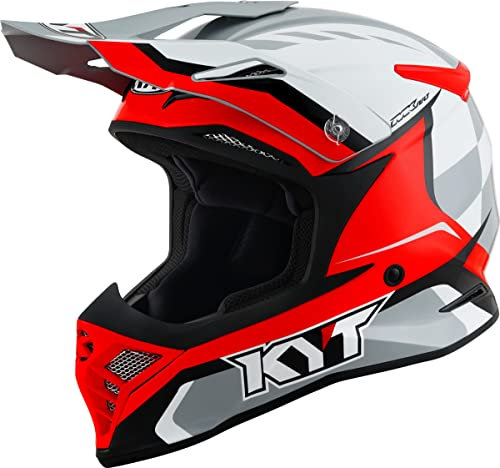 KYT Skyhawk Glowing Motocross Helm Grau/Rot L (59/60)