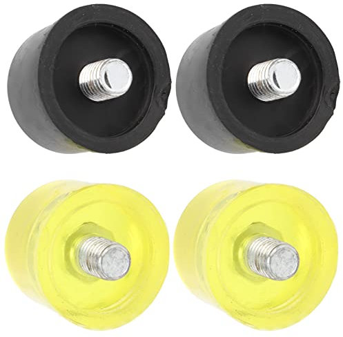 Kadimendium 2 Set Rubber Striking Head Hammer Replacement Tips Set Mallet Accessories Yellow Black Rubber Mallet Hammer (25mm Diameter)