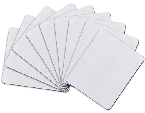 EXTREMEGRIPPRO 10pcs Sublimation White Mouse Pad Blank Rectangular Desk Mat for Printing Heat Press - with Non-Slip Rubber Base for Customization, Home, Office, Laptop & Sublimation Printers