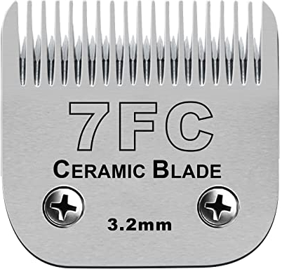 Lames amovibles en céramique pour tondeuse pour chien de compagnie, compatibles avec les tondeuses Moser 45-50/Heiniger/Andis, Oster A5, Wahl KM Series, taille 7FC 1/8 (3,2 mm) longueur de coupe