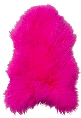 Tannery Sheepskin Dunkelrosa gefärbtes echtes Schafsfell Lammfell Schafsfell Teppich Pelz weiche Wolle, schaffell Hygge (ca. 90/50cm)