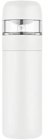 Botella Agua Acero Inoxidable Botella Gimnasio Garrafa Adultos Termo Cafe para Llevar Agua Caliente Taza Termica Vacío De Separación De Agua Portable Regalo Festivo (350ml,White)