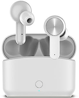 RED5 Premium Wireless Earbuds with True Wireless Stereo Audio in White - Complete with Rechargeable Portable Charging Case, Type C USB cable
