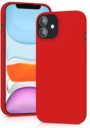 YATWIN Silicone Case for iPhone 11, Soft-Touch, Shockproof, DustProof, Antiskid Full Body Armour Phone Cover for Apple iPhone 11 - Red