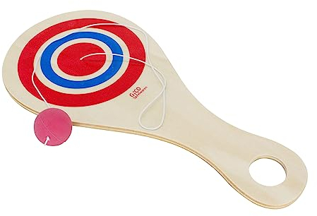 GICO - Juego de Pelotas de Remo de Madera Natural, Diversión de Ocio para Jardín y Playa