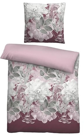 Traumhaft schlafen - Castell - Markenbettwäsche Thermo-Fleece Bettwäsche 0360442 Blume GROß