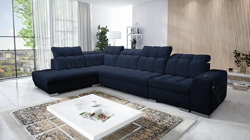 All4All Ecksofa mit Schlaffunktion Piaggio XI - 360x225cm - Sofa mit Bettkasten - Schlafsofa L-Form - Eckcouch - Couch - Sofaeck - Bett - Wohnzimmer - Terra 79 Seite Links 26