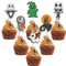 Xsstarmi 24 Pack Jack Skellington Halloween Cupcake Toppers Glitter Skull Ghost Nightmare Before Christmas Cupcake Picks Decorations for Halloween Horrible Birthday Party Cake Decorations