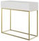 Selsey Konsolentisch Mit Schublade Beistelltisch 90 cm Eingangstisch Konsole Schminktisch Veldio Weiß Goldene Beine