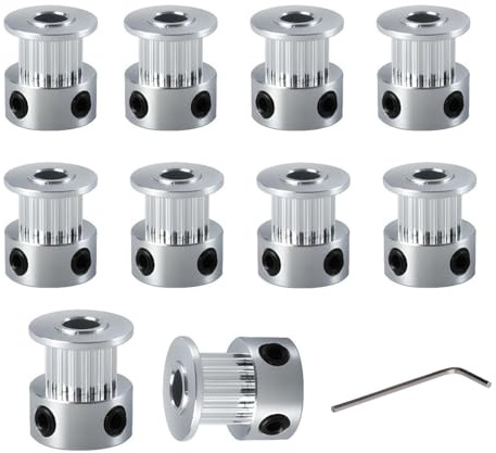 BZ 3D GT2 Riemenscheibe GT2 Pulley 20 Zähne 6.35mm Bohrung 6mm Breite Zahnriemenscheibe 20 Teeth 6.35mm Bore für 3D-Drucker,CNC,6mm Breite GT2 Zahnriemen.(10 Stück)