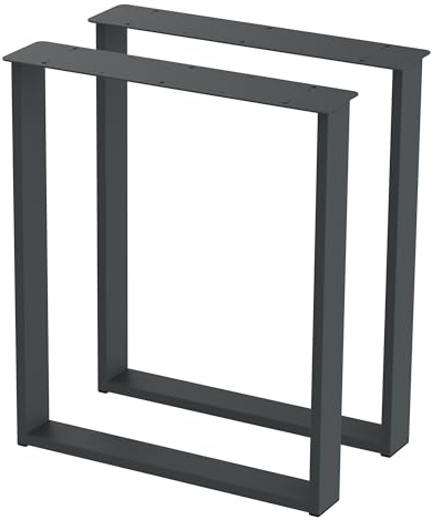 BK Styl 2 Stück Tischbeine aus Metall U-Form | Tischgestell aus 80x20mm Profilen | Tischkufen Tischfüße Möbelbeine für Schreibtische & Esstische I Stahl Pulverbeschichtet (615x720mm Anthracit)
