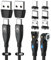 Trescopes 6-in-1 PD100W Magnetic Charging and Data Cable swivel, USB A/C to Type C, I-Products and Micro USB 1 Meter + 2 Meter [2 Pack]