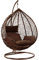 shine planet Rattan Swing Egg Chair Garden Swing Chair Patio Hanging Chair Indoor/Outdoor Hanging Hammock with Cushion (Brown Egg Chair &Brown Cushion)
