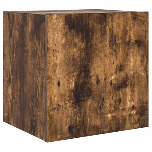 vidaXL TV-Wandschrank mit LED-Leuchten Räuchereiche 40,5x35x40 cm