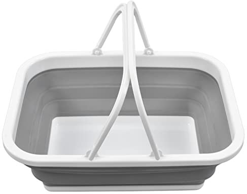MOTUZP Panier de Camping Pliable Panier Pliable avec Poignée Panier de Pique-Nique Pliable Panier de Pique-Nique Extérieur Portable Bassin Pliable pour Laver la Vaisselle Camping
