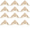 KSJEHW 12 Stücke Holz Geschnitzte Ecke Onlay Applique, Ornament Wandornamente Holz Applique, Lange Holzschnitzerei Applikation Deko, für Tür, Schrank, Wand, Dekoration des Hauses(Stil 5x3cm)