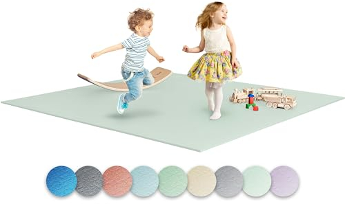 Ehrenkind® Krabbelmatte PRO | Extra dick und Soft | Made in Germany |Spielmatte Baby | Oeko-Tex 100 | Größe 240x180 cm Salbei