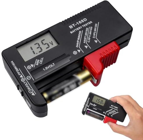 Battery Tester, Testeur de Piles Universel, BT-168D testeur de Batterie, Testeur de piles AA AAA C 9 V, Testeur de Piles, Testeur de Piles Numérique, Test Pile, Testeur de Piles Bouton, Testeur Piles