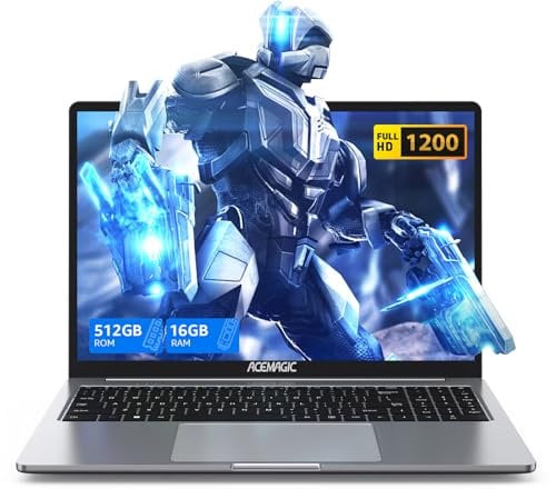 ACEMAGIC Laptop Computer 16 inch - Quad-Core Alder Lake N-97 Processor Up to 3.6GHz (Beat N5095) Notebook Computer, 16GB Ram DDR4 512GB SSD PC Laptops with FHD Display, 2.4G/5G WiFi, BT5.0, HDMI